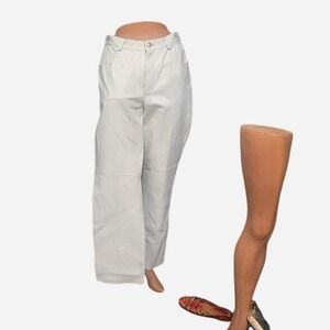 womens retro 90's white leather pants size 10‎